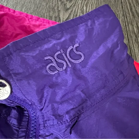 Vintage 80s ASICS MFT Color Block Pullover Windbreaker Track Jacket Size S - Picture 5 of 10